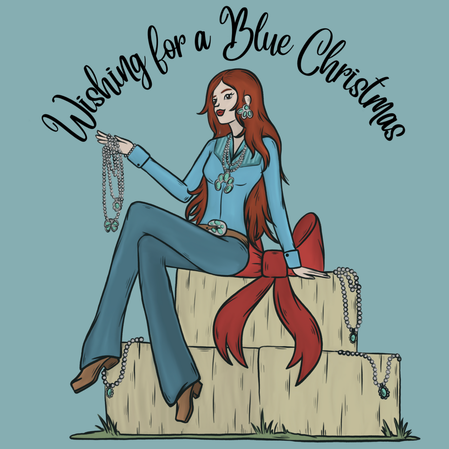Wishing for a Blue Christmas - PNG File