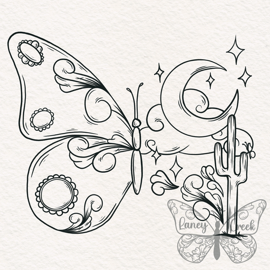 Desert Butterfly Dream - PNG File