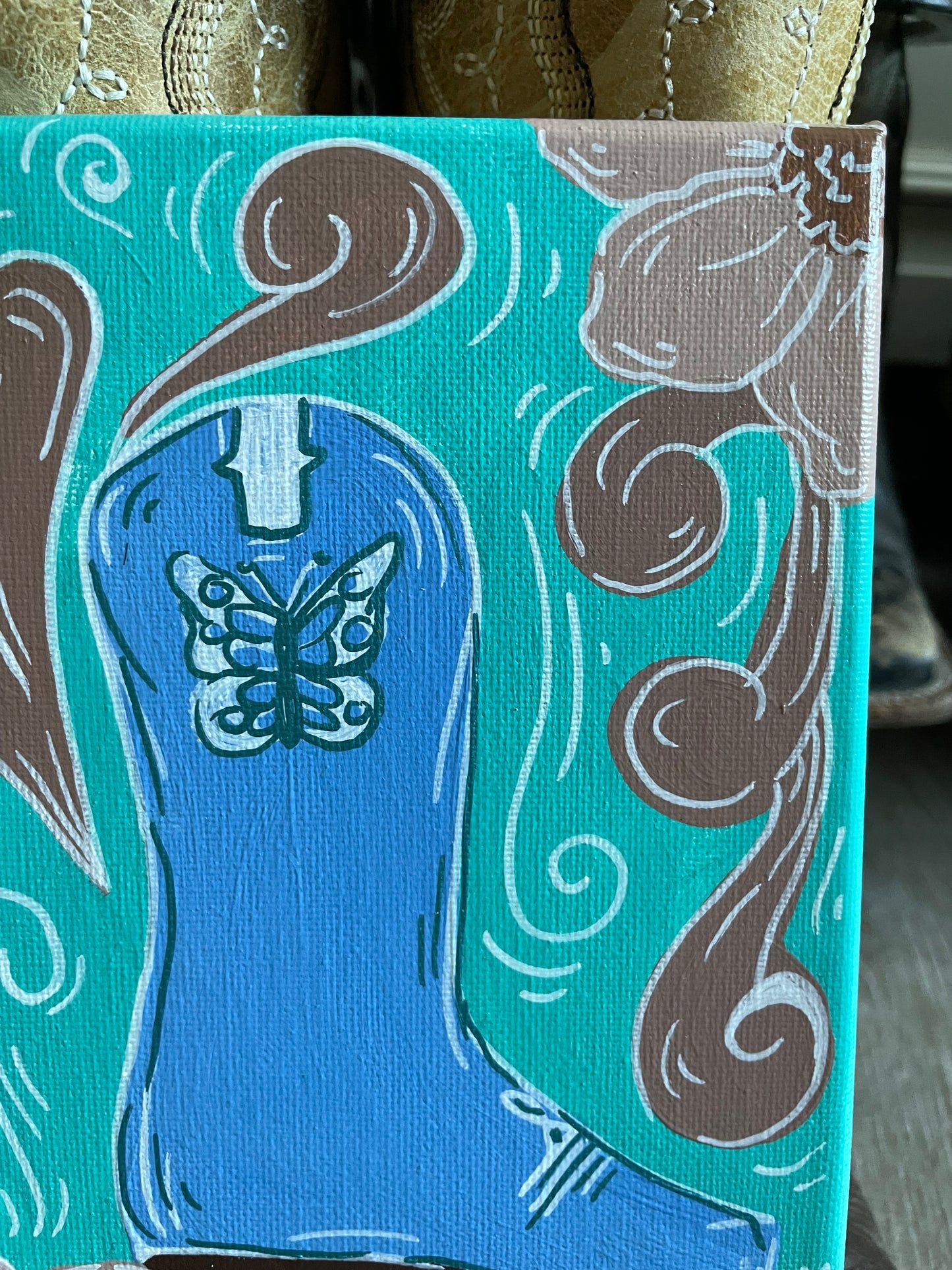 Blue Butterfly Boot