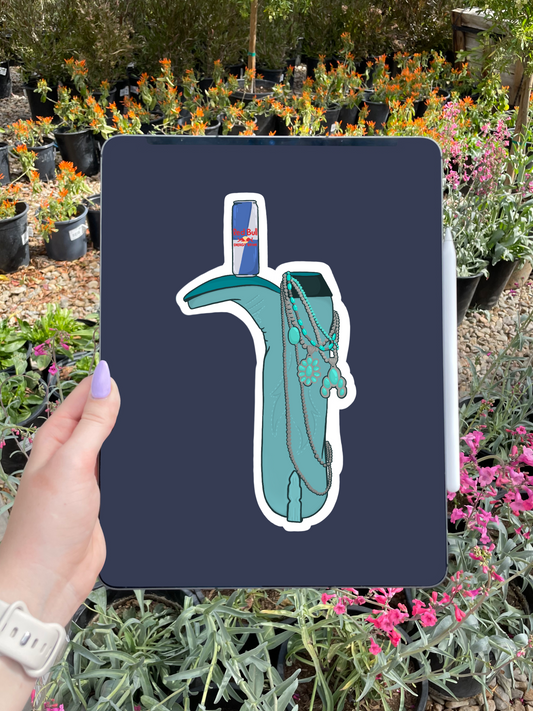 Boots, turquoise, & RedBull - Sticker Preorder