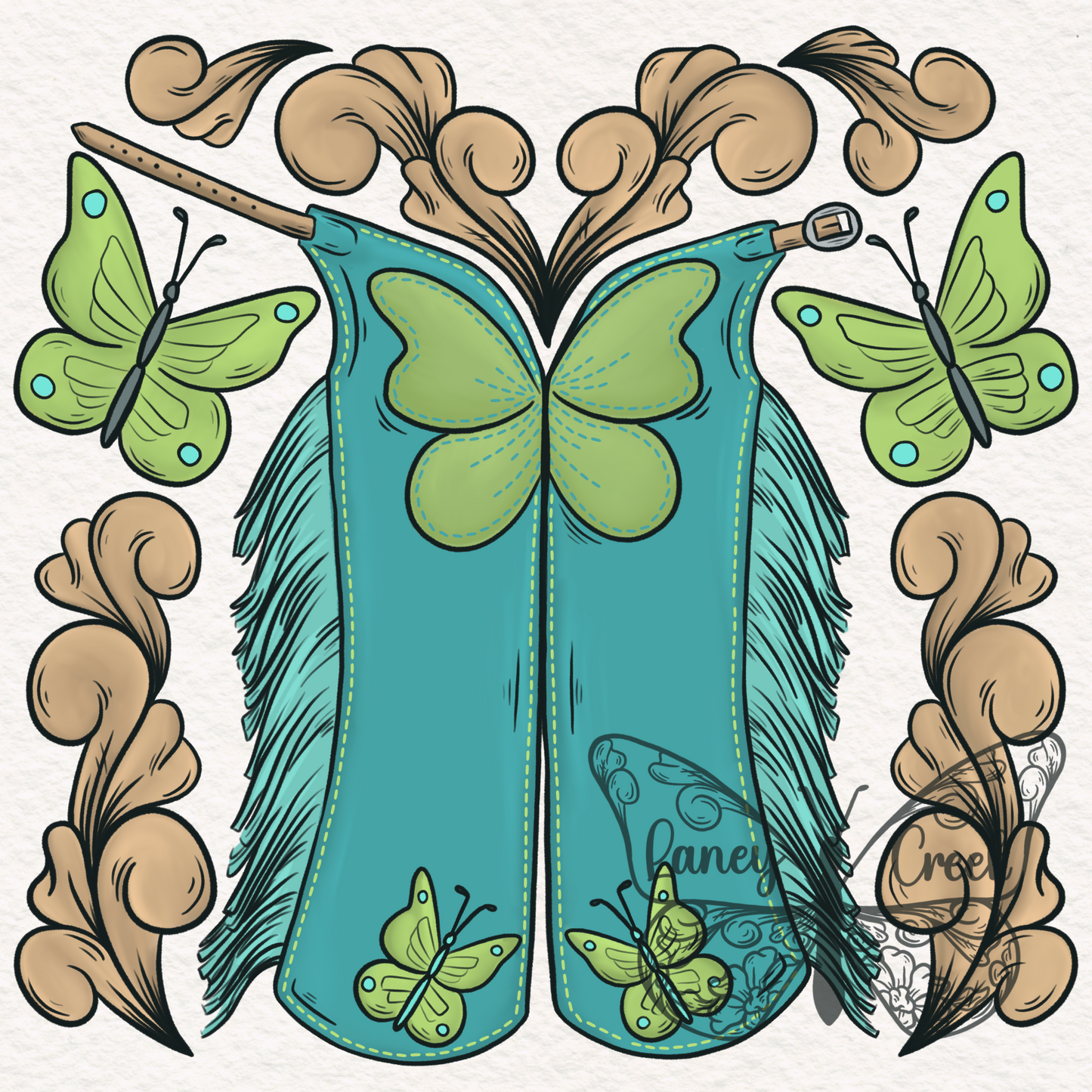 A Blue/Green Butterfly Dream - PNG File