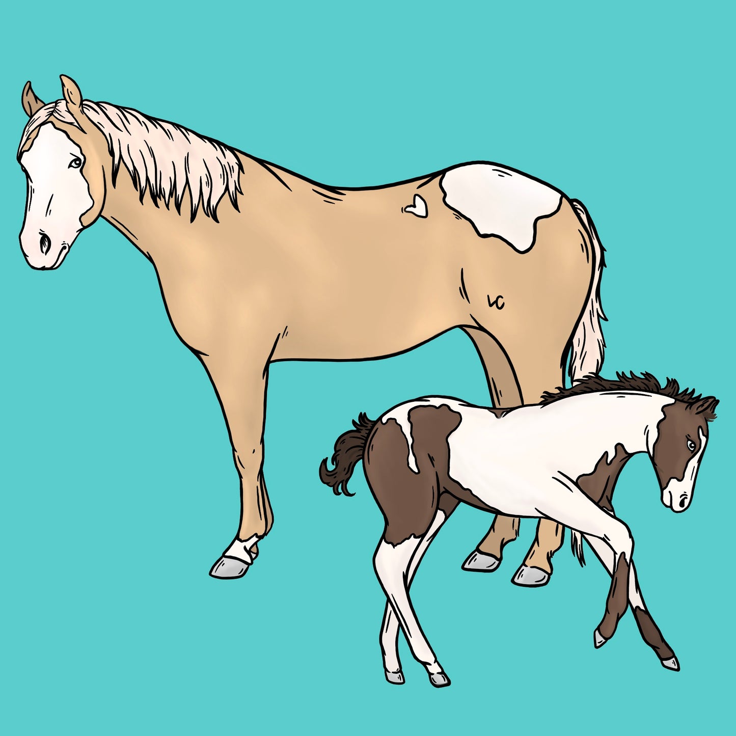 Mare & Foal / PNG File