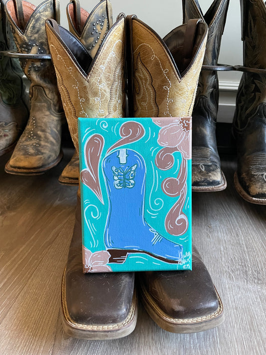 Blue Butterfly Boot