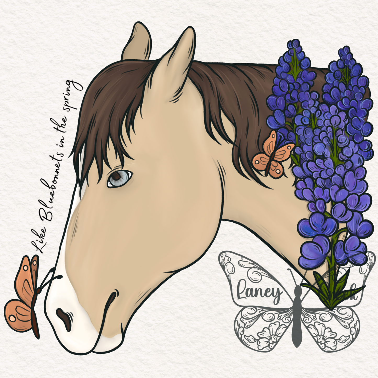 Bluebonnets in the Spring - PNG File