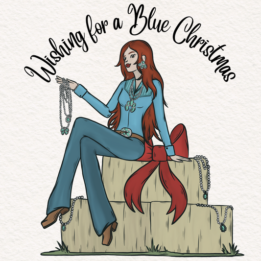 Wishing for a Blue Christmas - PNG File